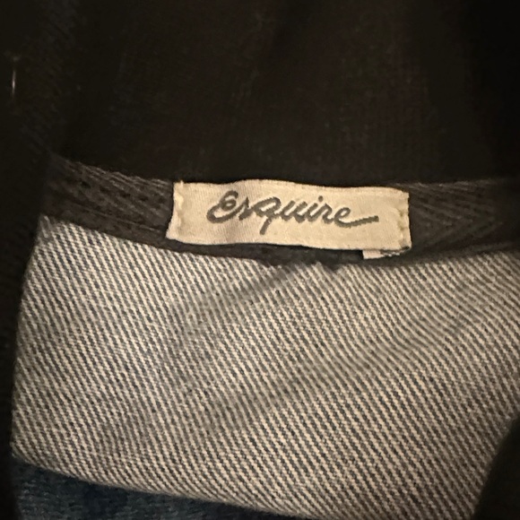 Light Blue Denim Bomber Jacket with Black Accents. BL/RD14 - Picture 3 of 3